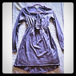 Puella Brown/Gray 3/4 Sleeve Dress
